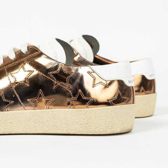 Saint Laurent SL/06 Gold Patent Star Low-Top Sneakers - Picture 9 of 12